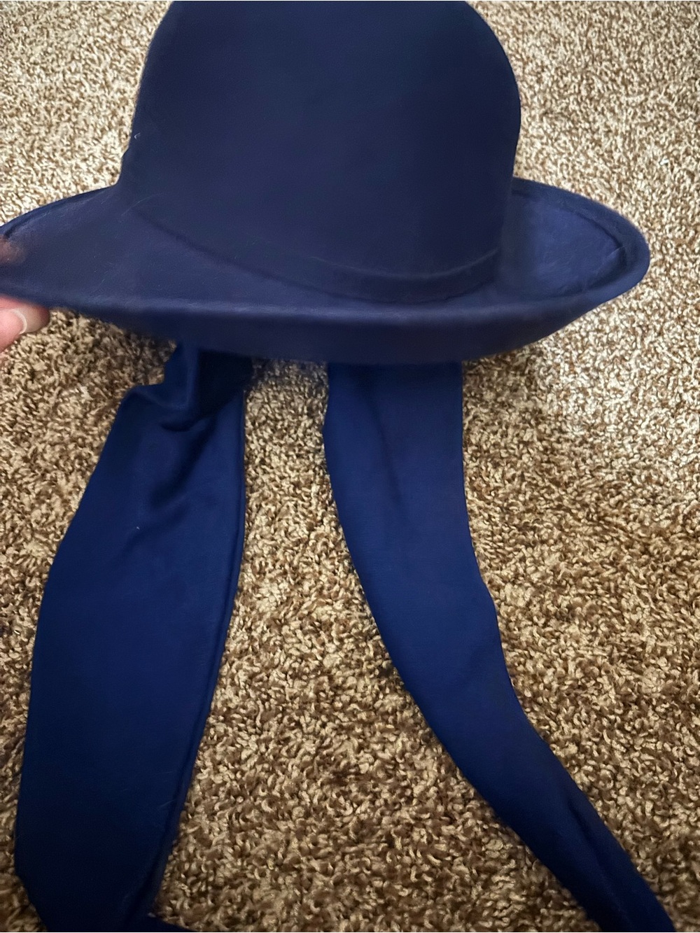Vintage Bollman Navy Blue 100% Wool Felt Wide Brim Hat USA